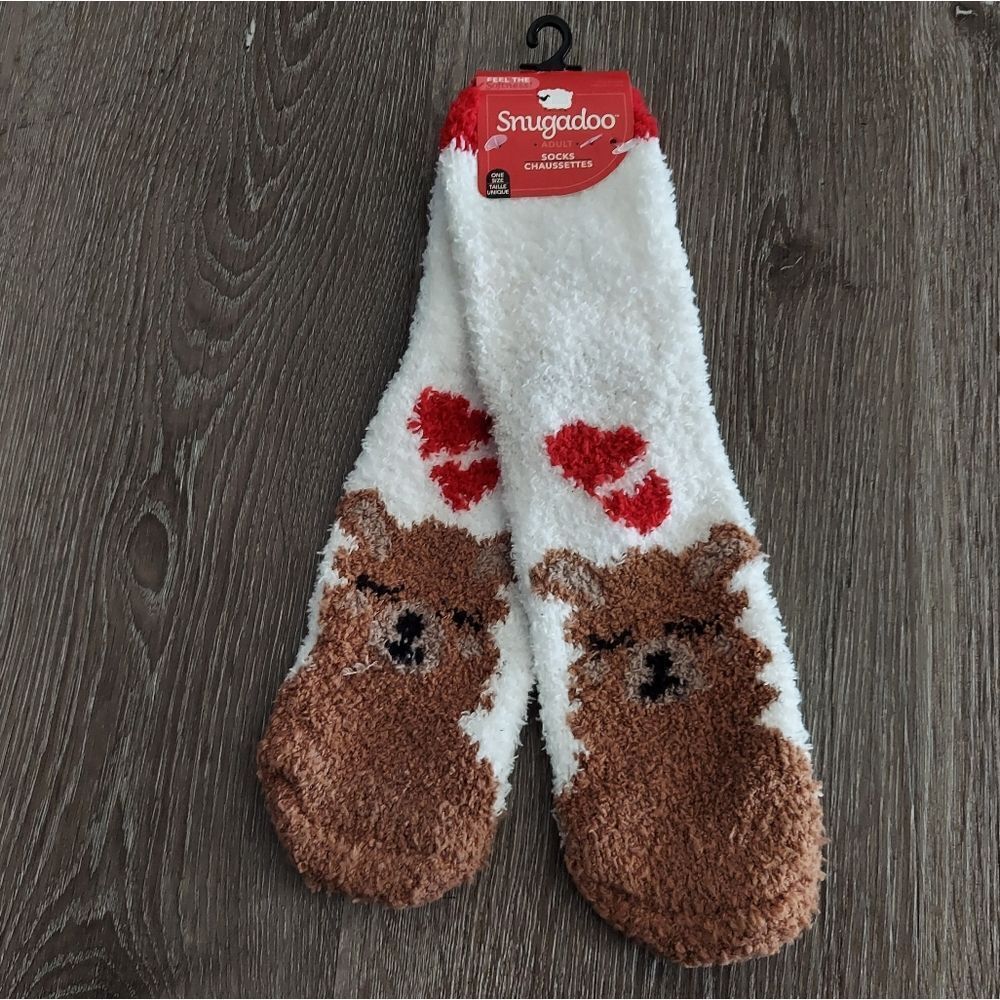 Snugadoo Adult Fuzzy Socks Llama One Size Fits Most
